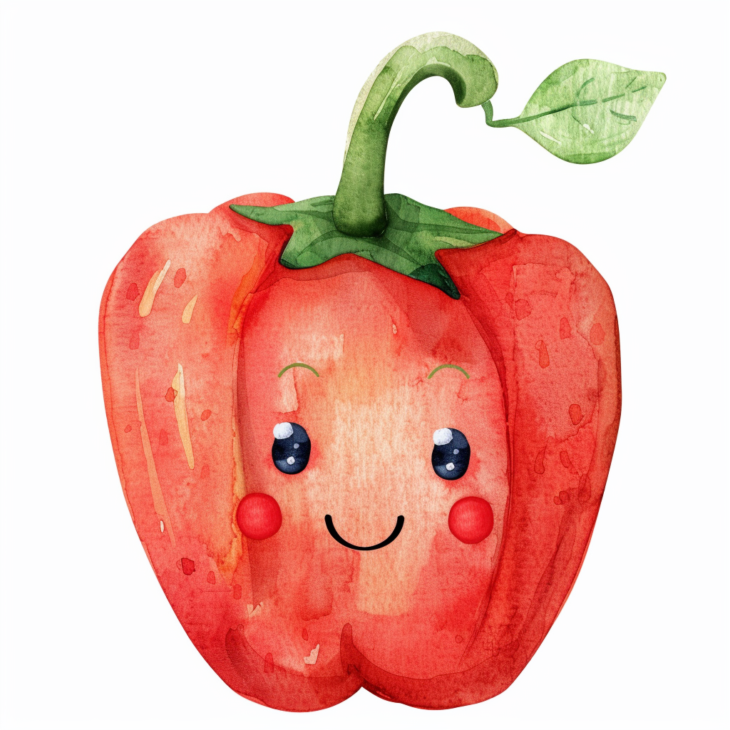 Cute Watercolor Kawaii Food Illustrations - Midjourney prompt
