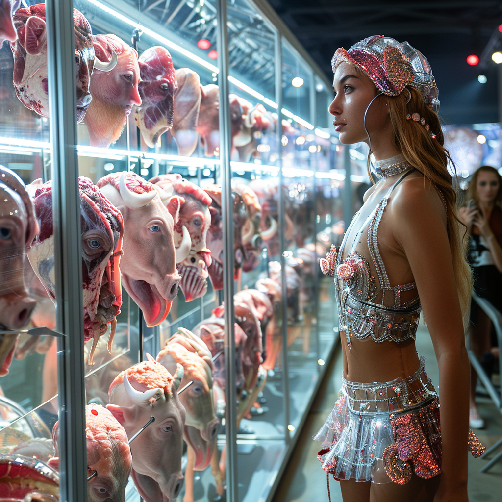 Alien Meat Fashion: Surreal Showcase - Midjourney prompt