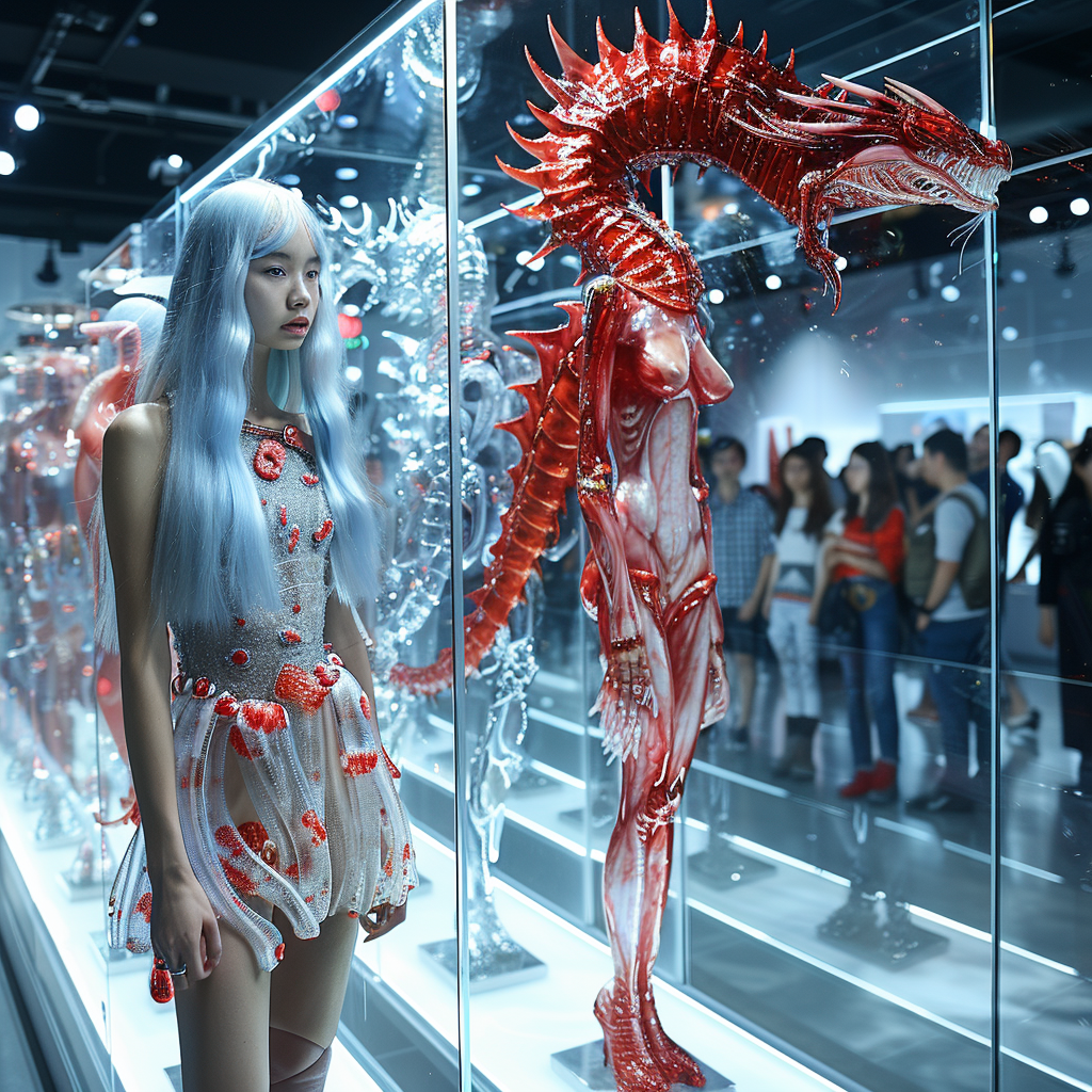 Alien Meat Fashion: Surreal Showcase - Midjourney prompt